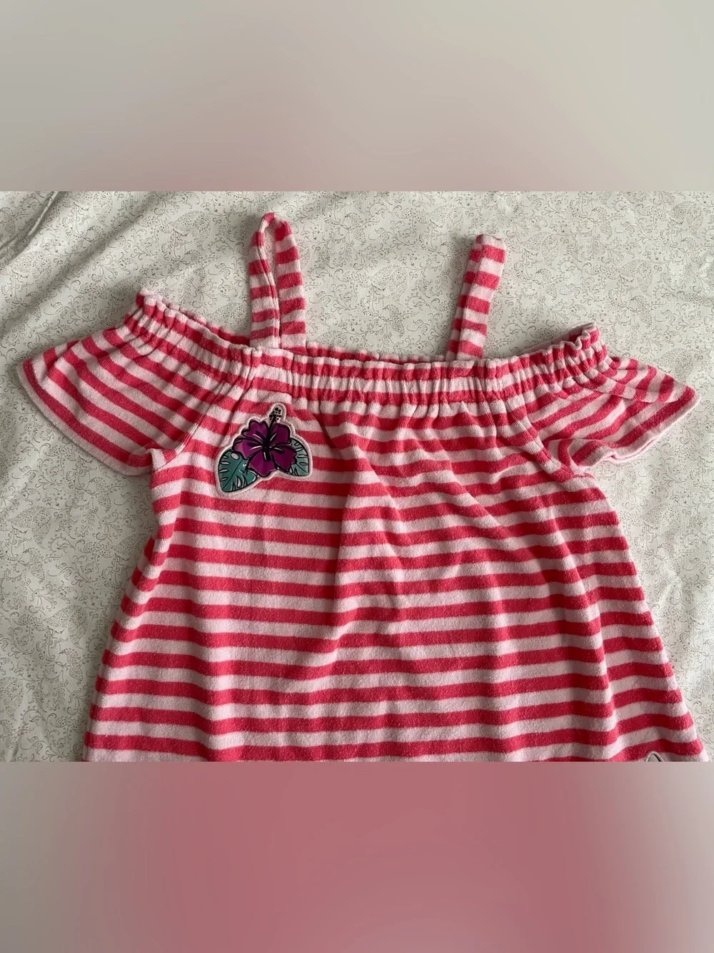 Disney Animators Collection Moana Striped Cover Up Dress Girls 7/8 Striped